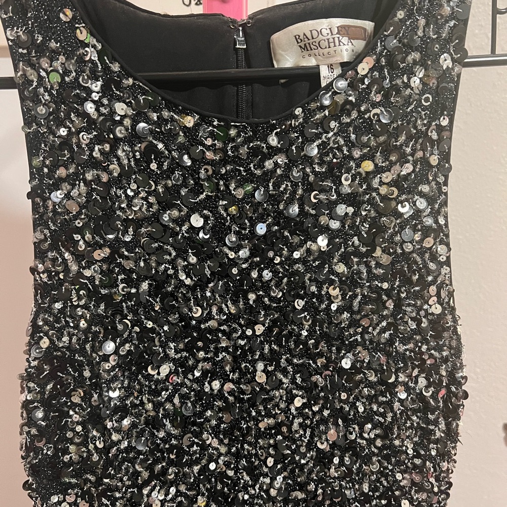 Badgley Mischka Sequin Black jumpsuit